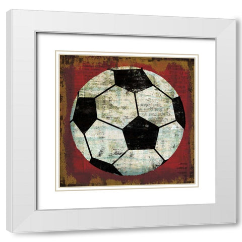 Ball IV on Red White Modern Wood Framed Art Print with Double Matting by Mullan, Michael