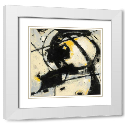 Expression Abstract III White Modern Wood Framed Art Print with Double Matting by Novak, Shirley