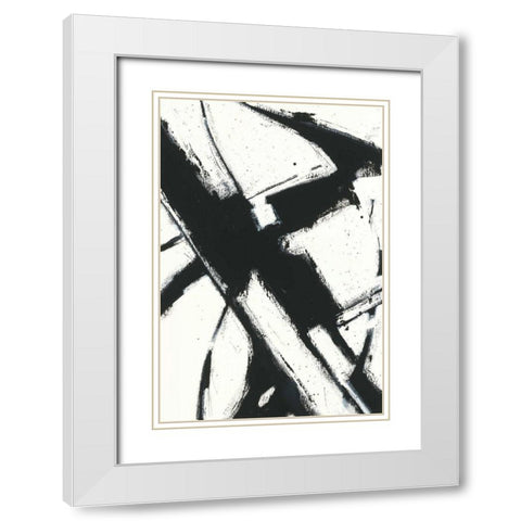 Expression Abstract I White White Modern Wood Framed Art Print with Double Matting by Novak, Shirley