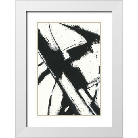 Expression Abstract I White White Modern Wood Framed Art Print with Double Matting by Novak, Shirley