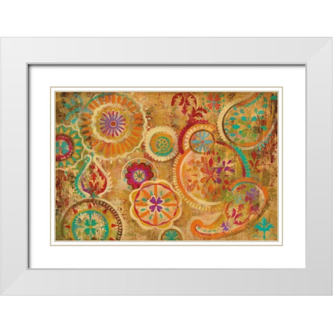Contemporary Paisley White Modern Wood Framed Art Print with Double Matting by Vassileva, Silvia