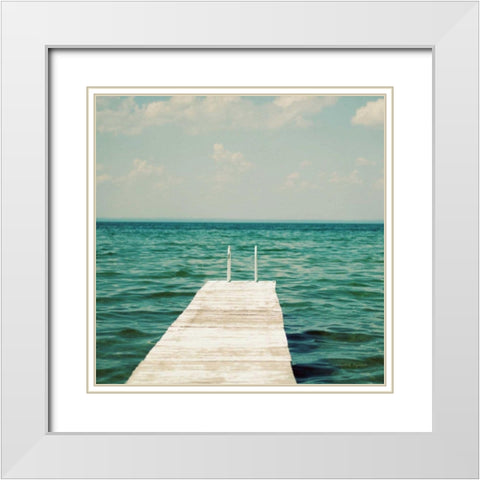 Mint Cottage Days I Crop White Modern Wood Framed Art Print with Double Matting by Urquhart, Elizabeth