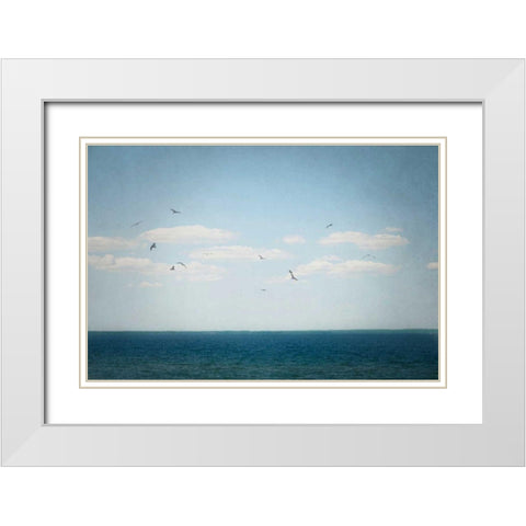 Calm Days IV White Modern Wood Framed Art Print with Double Matting by Urquhart, Elizabeth