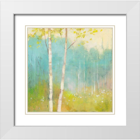 Spring Fling I White Modern Wood Framed Art Print with Double Matting by Purinton, Julia