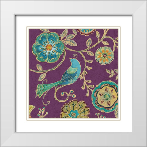 Bohemian Wings VII Aubergine White Modern Wood Framed Art Print with Double Matting by Brissonnet, Daphne