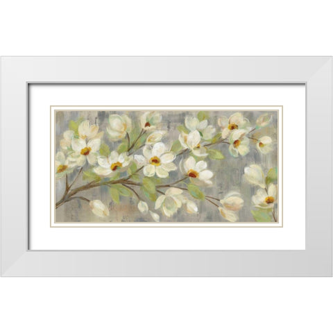 April Branch White Modern Wood Framed Art Print with Double Matting by Vassileva, Silvia
