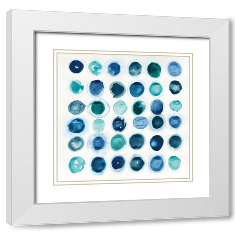 Roundabout Blue White Modern Wood Framed Art Print with Double Matting by Novak, Shirley