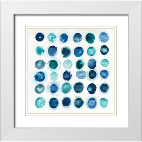 Roundabout Blue White Modern Wood Framed Art Print with Double Matting by Novak, Shirley