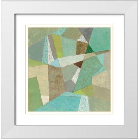 Spa Geo Metric White Modern Wood Framed Art Print with Double Matting by Vassileva, Silvia