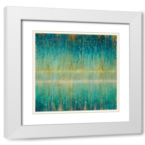 Rain Abstract I White Modern Wood Framed Art Print with Double Matting by Nai, Danhui