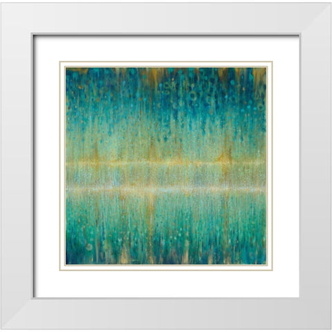 Rain Abstract I White Modern Wood Framed Art Print with Double Matting by Nai, Danhui