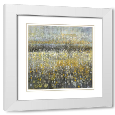 Rain Abstract II White Modern Wood Framed Art Print with Double Matting by Nai, Danhui