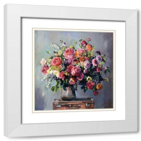 Abundant Bouquet White Modern Wood Framed Art Print with Double Matting by Hageman, Marilyn