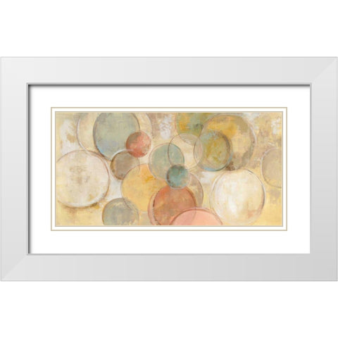 Fresco Bubbles White Modern Wood Framed Art Print with Double Matting by Vassileva, Silvia