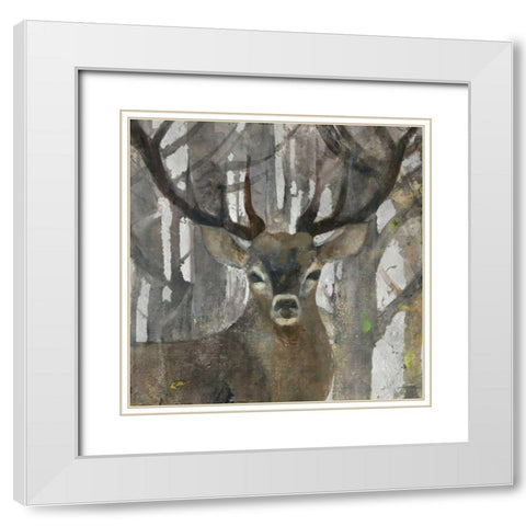 The Guardian Sq White Modern Wood Framed Art Print with Double Matting by Hristova, Albena