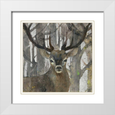 The Guardian Sq White Modern Wood Framed Art Print with Double Matting by Hristova, Albena