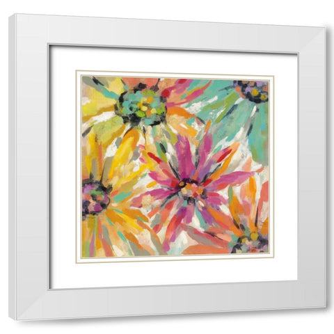 Abstracted Petals II White Modern Wood Framed Art Print with Double Matting by Vassileva, Silvia