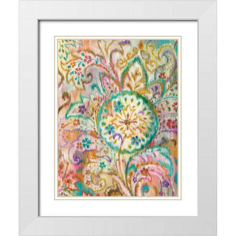 Boho Paisley I White Modern Wood Framed Art Print with Double Matting by Nai, Danhui