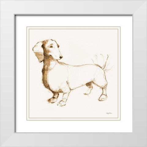 Clio Brown and Orange White Modern Wood Framed Art Print with Double Matting by Tillmon, Avery