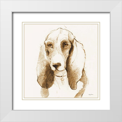 Oberon Brown and Orange White Modern Wood Framed Art Print with Double Matting by Tillmon, Avery