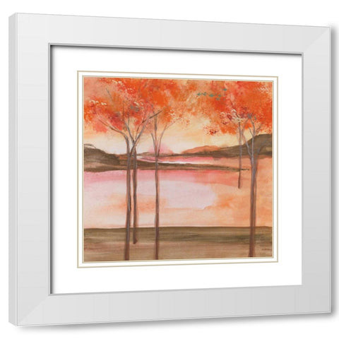Mountain Meadow I White Modern Wood Framed Art Print with Double Matting by Paschke, Chris
