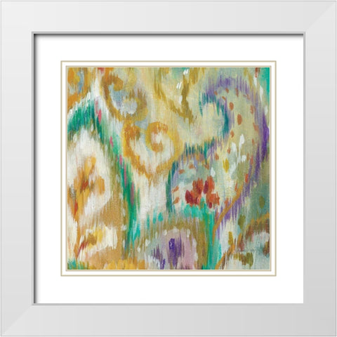 Boho Paisley IV White Modern Wood Framed Art Print with Double Matting by Nai, Danhui