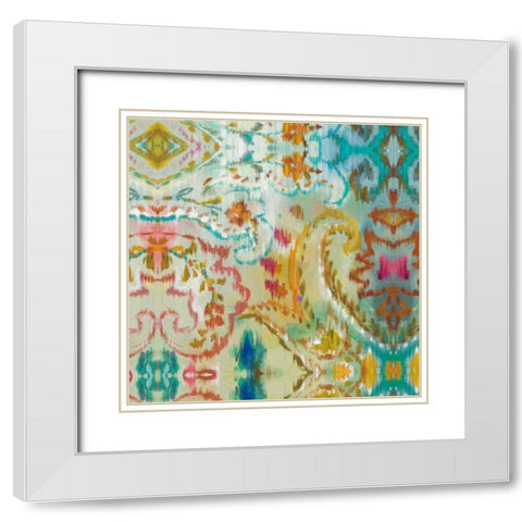 Boho Paisley VII White Modern Wood Framed Art Print with Double Matting by Nai, Danhui