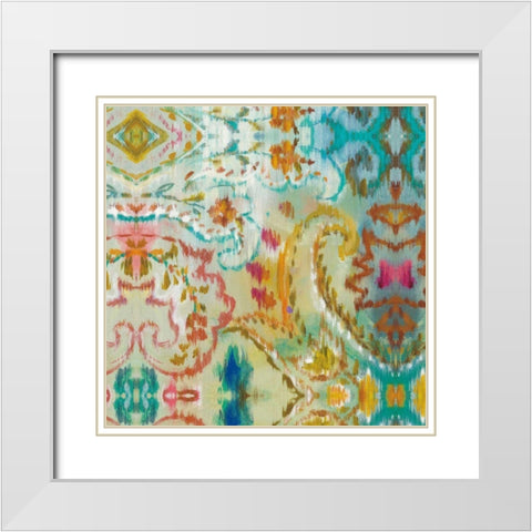 Boho Paisley VII White Modern Wood Framed Art Print with Double Matting by Nai, Danhui