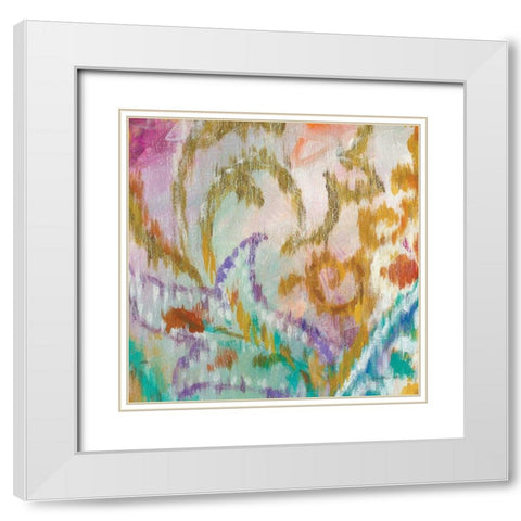 Boho Paisley VIII White Modern Wood Framed Art Print with Double Matting by Nai, Danhui