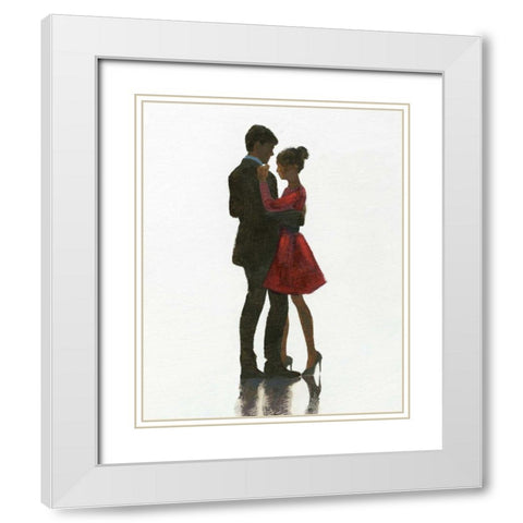 The Embrace II Red Dress White Modern Wood Framed Art Print with Double Matting by Fabiano, Marco
