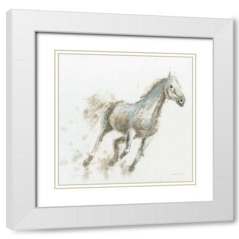 Stallion I White Modern Wood Framed Art Print with Double Matting by Wiens, James