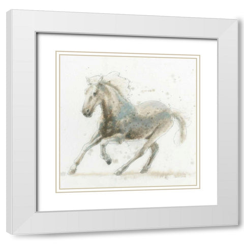 Stallion II White Modern Wood Framed Art Print with Double Matting by Wiens, James