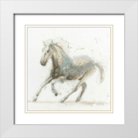 Stallion II White Modern Wood Framed Art Print with Double Matting by Wiens, James