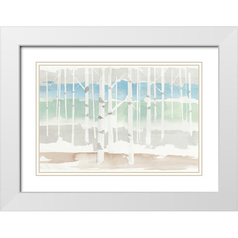 Springlake Aspens Green Crop White Modern Wood Framed Art Print with Double Matting by Tillmon, Avery