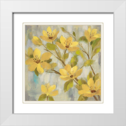 Golden Bloom I Neutral White Modern Wood Framed Art Print with Double Matting by Vassileva, Silvia