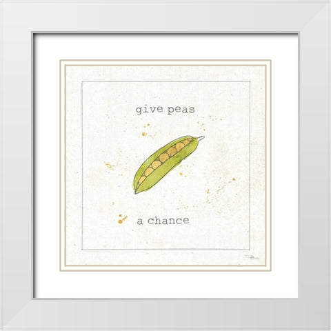Garden Notes VI White Modern Wood Framed Art Print with Double Matting by Pela Studio