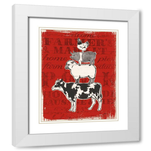 Farmers Market VI White Modern Wood Framed Art Print with Double Matting by Penner, Janelle