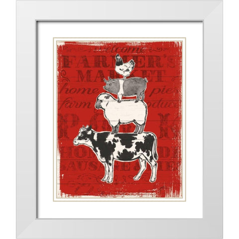 Farmers Market VI White Modern Wood Framed Art Print with Double Matting by Penner, Janelle