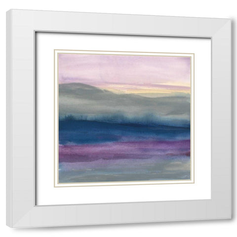 Grey Hills I White Modern Wood Framed Art Print with Double Matting by Paschke, Chris