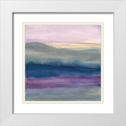 Grey Hills I White Modern Wood Framed Art Print with Double Matting by Paschke, Chris