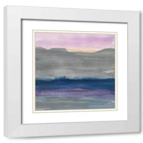 Grey Hills II White Modern Wood Framed Art Print with Double Matting by Paschke, Chris