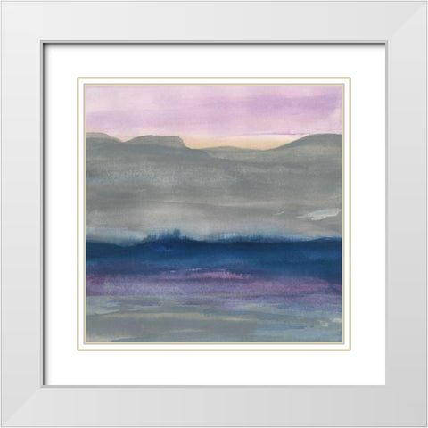 Grey Hills II White Modern Wood Framed Art Print with Double Matting by Paschke, Chris