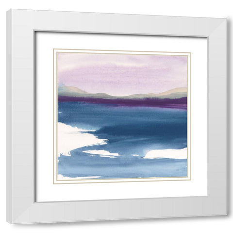 Plum Glow I White Modern Wood Framed Art Print with Double Matting by Paschke, Chris