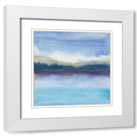 Violet Reflection II White Modern Wood Framed Art Print with Double Matting by Paschke, Chris