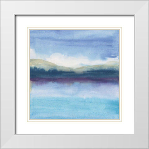 Violet Reflection II White Modern Wood Framed Art Print with Double Matting by Paschke, Chris