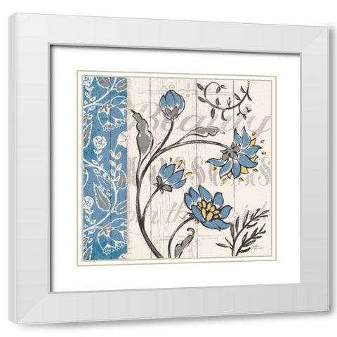 Blooming Season II White Modern Wood Framed Art Print with Double Matting by Penner, Janelle