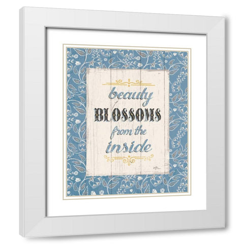 Blooming Season V White Modern Wood Framed Art Print with Double Matting by Penner, Janelle