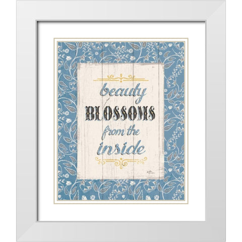 Blooming Season V White Modern Wood Framed Art Print with Double Matting by Penner, Janelle