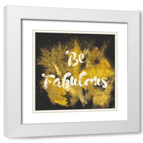 Glitter and Gold I White Modern Wood Framed Art Print with Double Matting by Aiken, Jess