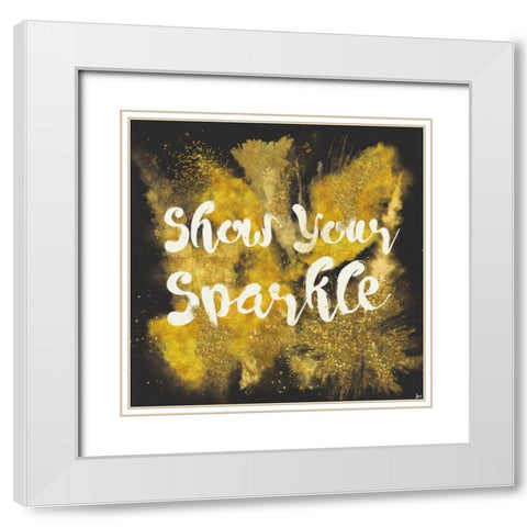 Glitter and Gold II White Modern Wood Framed Art Print with Double Matting by Aiken, Jess